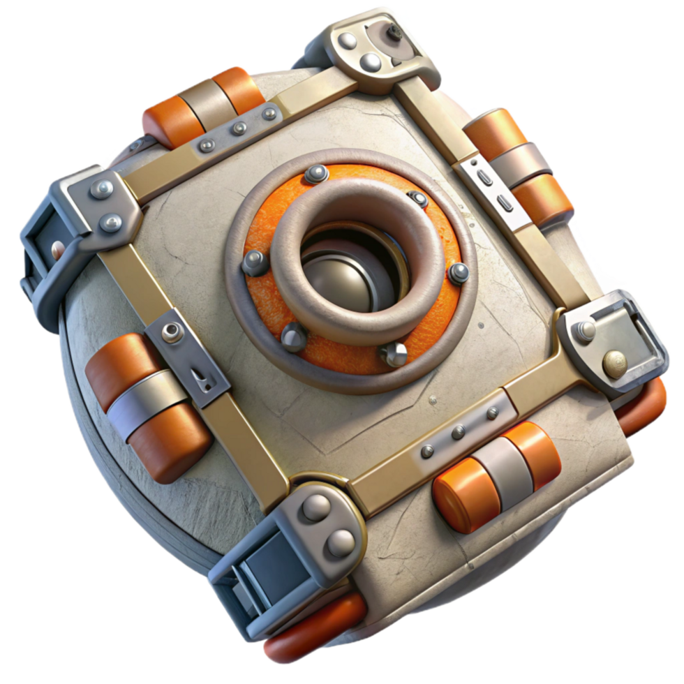 vibrant vintage Spacecraft Docking Mechanism Cutout with Latches detailed png