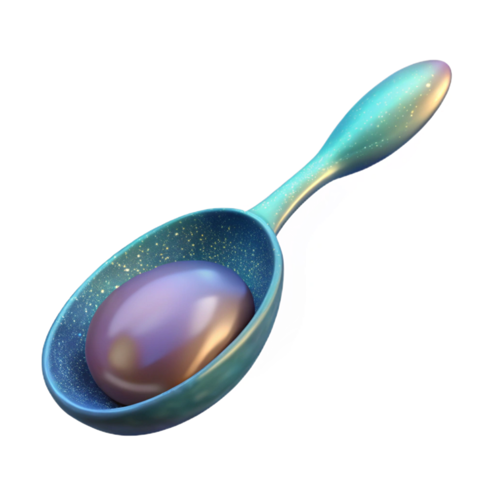 beautiful modern Space Food Spoon Floating Transparent Background high quality png