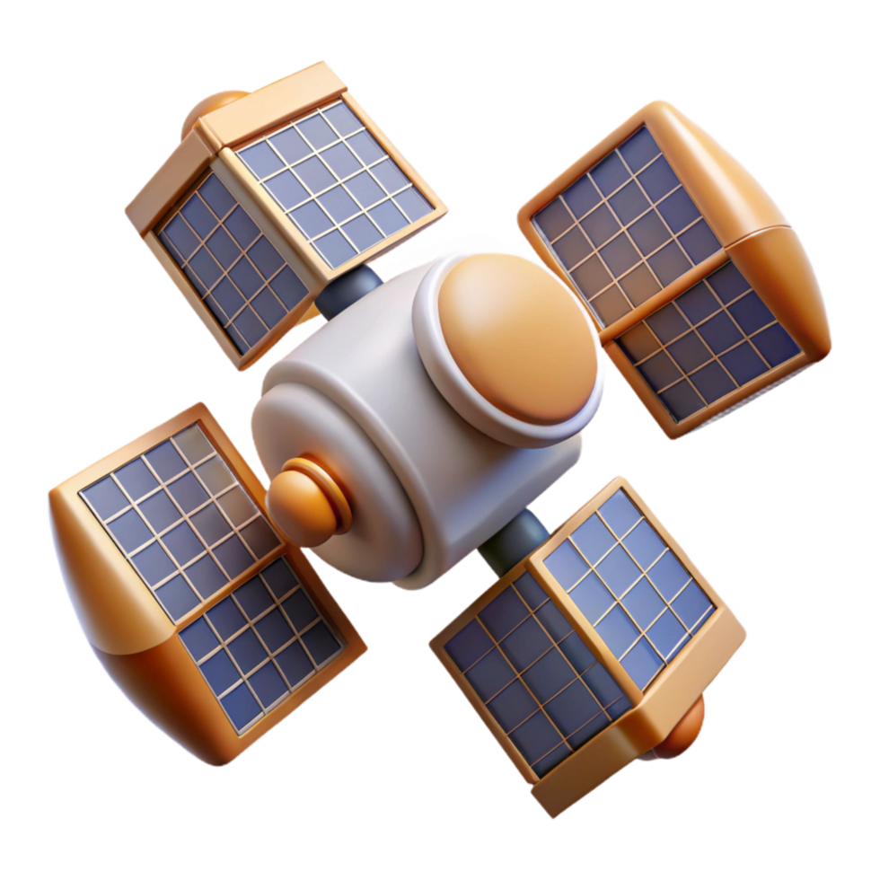 serene vintage Spacecraft Solar Panels Deploying Animation Frames Transparent Background premium png