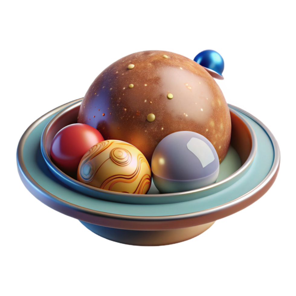 extraordinary abstract Space Food Tray Floating Transparent Background detailed png