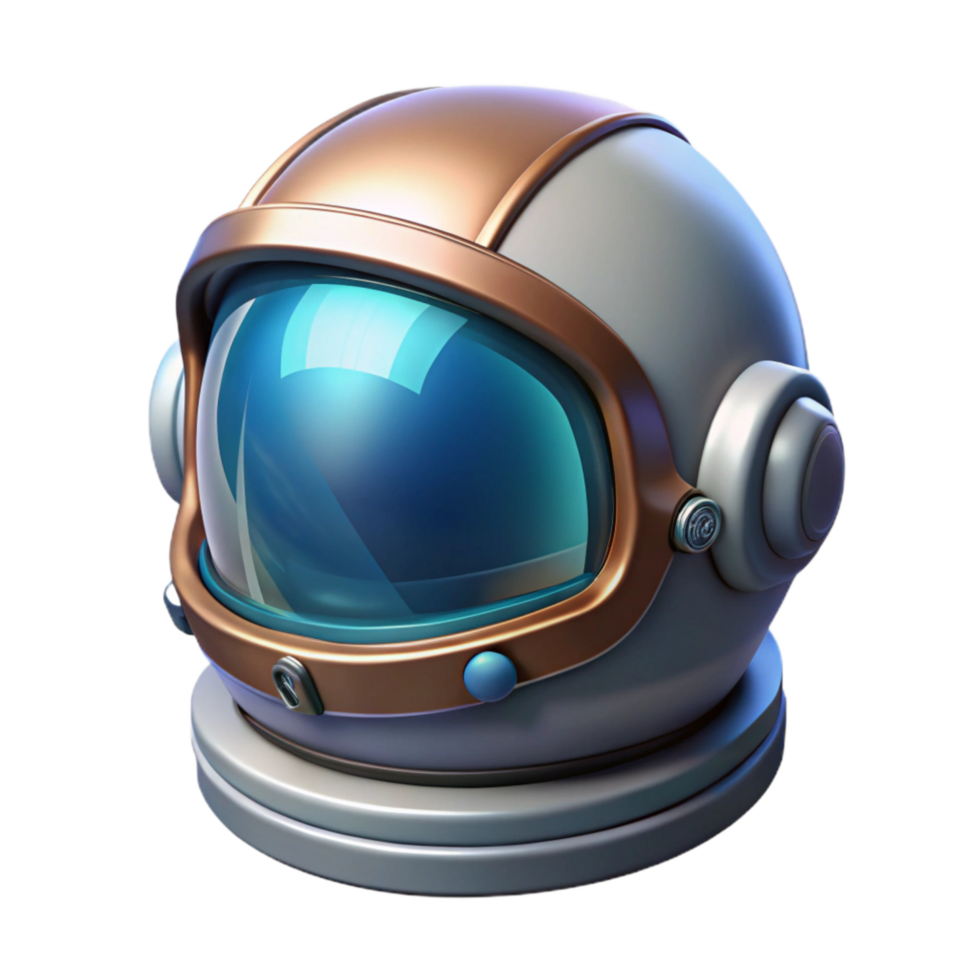 elegant traditional Space Helmet Transparent Background with Visor Reflection high quality png