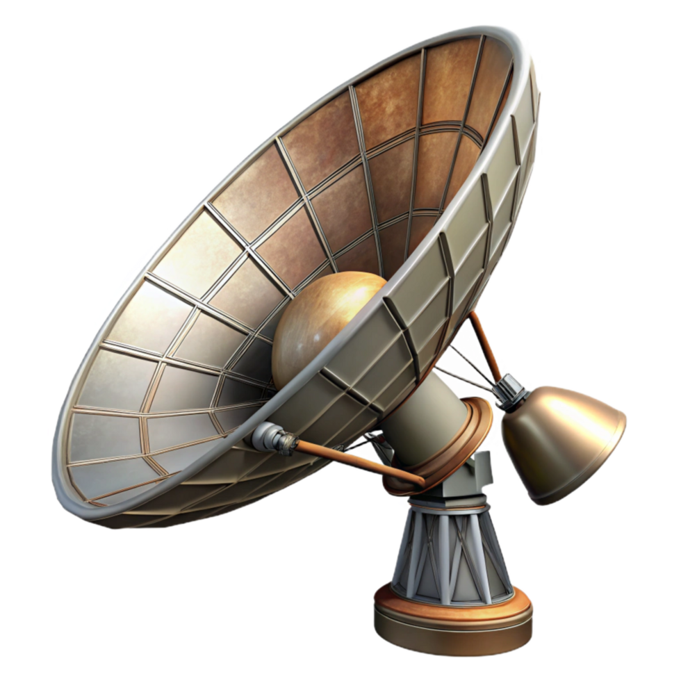 stunning classic Space Probe Antenna Detailed View Transparent Background detailed png