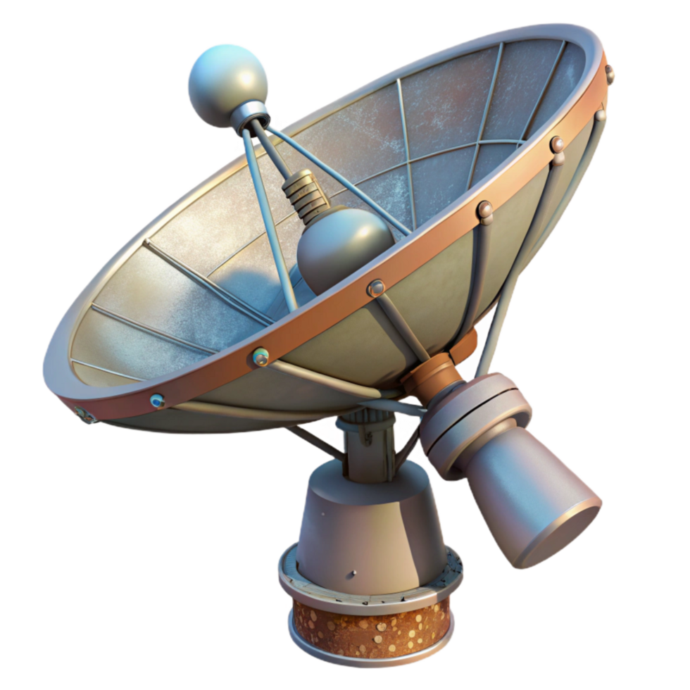 stunning vintage Space Probe Antenna Detailed View Transparent Background detailed png
