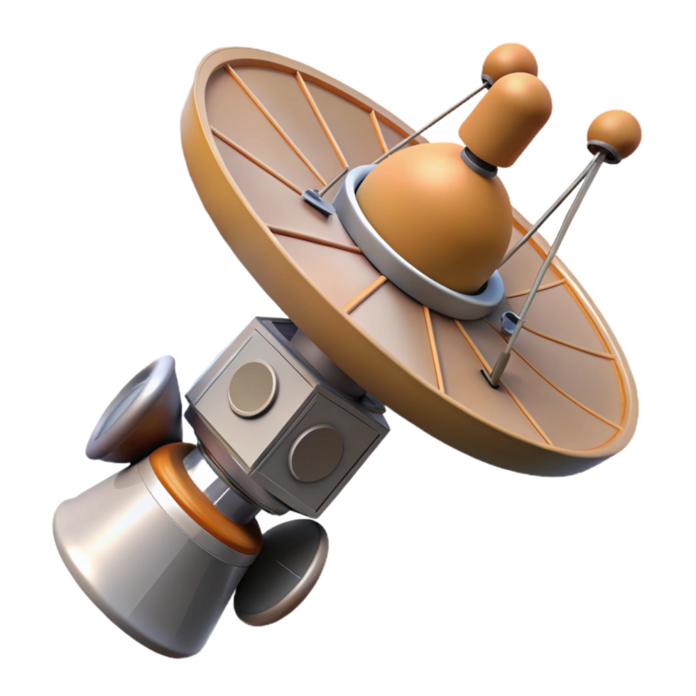 impressive artistic Space Probe with Antenna Cutout on Transparent Background detailed png