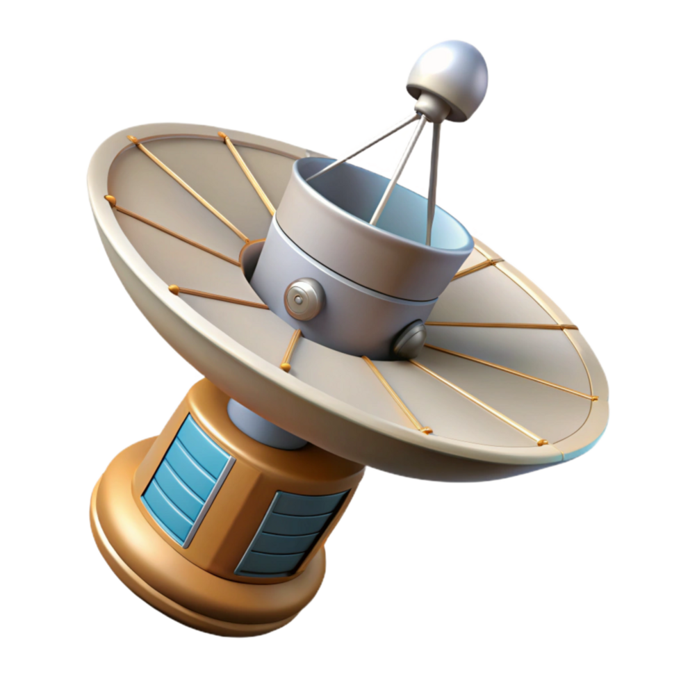 beautiful contemporary Space Probe with Antenna Cutout on Transparent Background authentic png
