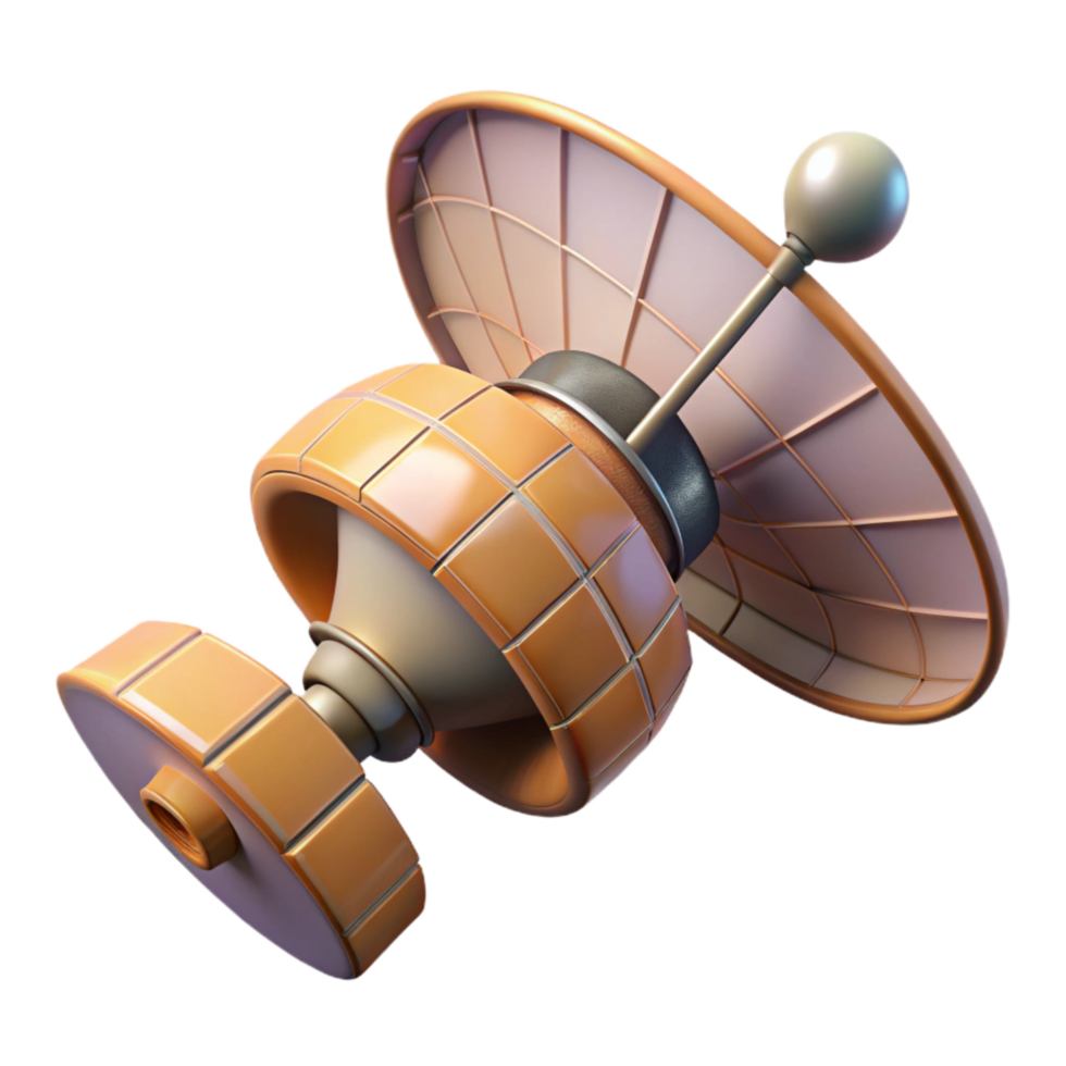 magnificent rustic Space Probe with Antenna Cutout on Transparent Background premium png