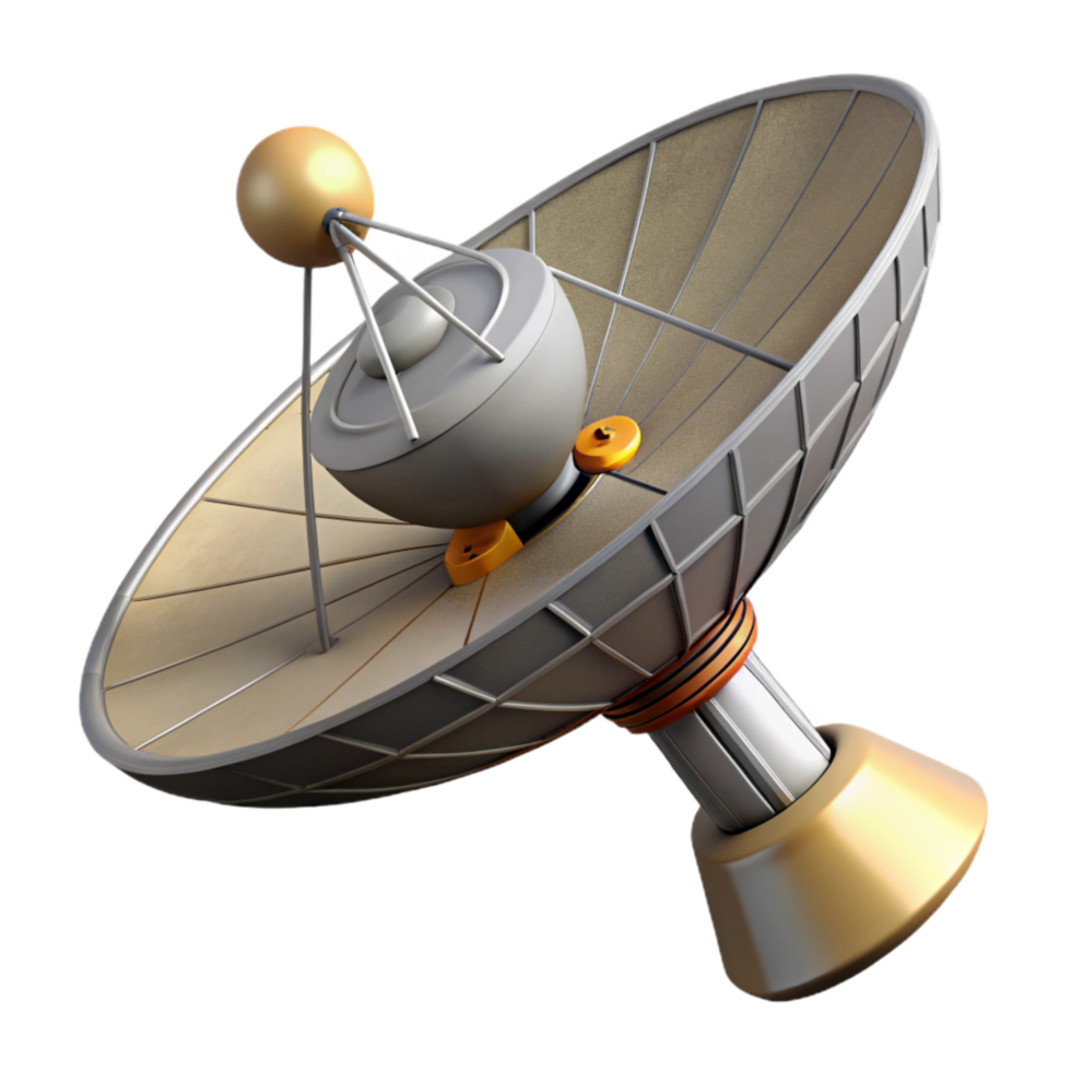 wonderful minimalist Space Probe with Antenna Cutout on Transparent Background png