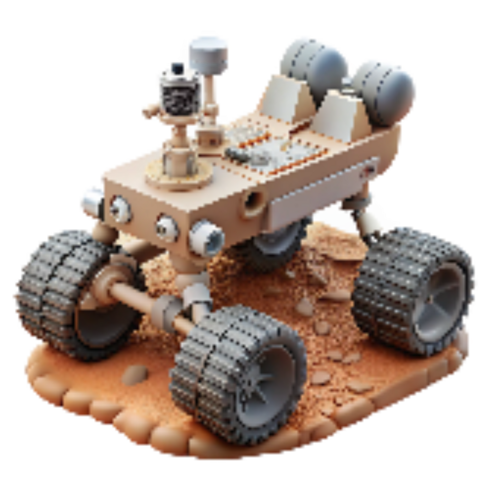 dramatic artistic Space Rover Exploring Mars Surface Isolated professional png