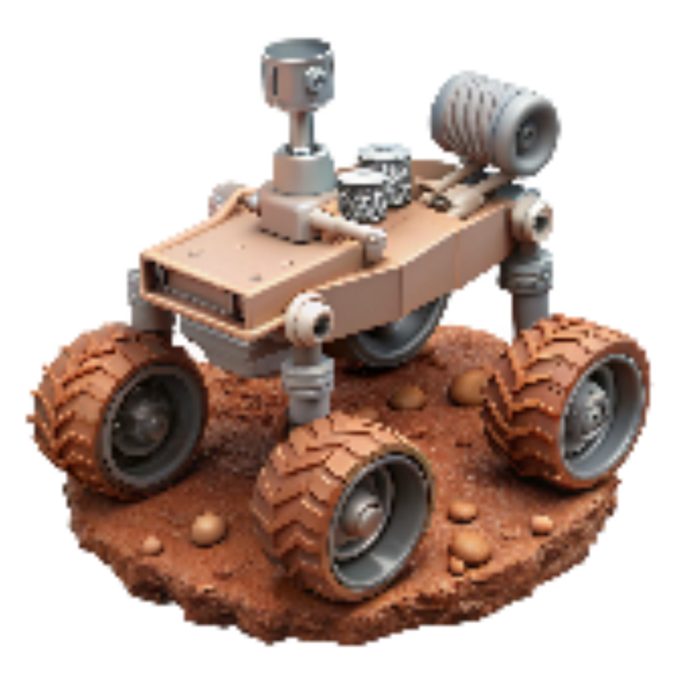 vibrant artistic Space Rover Exploring Mars Surface Isolated exclusive png