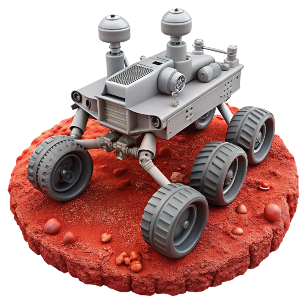 magnificent rustic Space Rover on Mars Red Dust Transparent Background authentic png