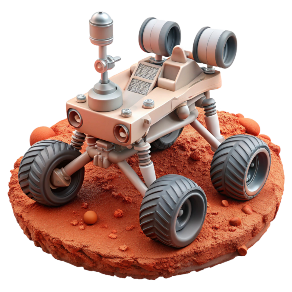 serene contemporary Space Rover on Mars Red Dust Transparent Background original png