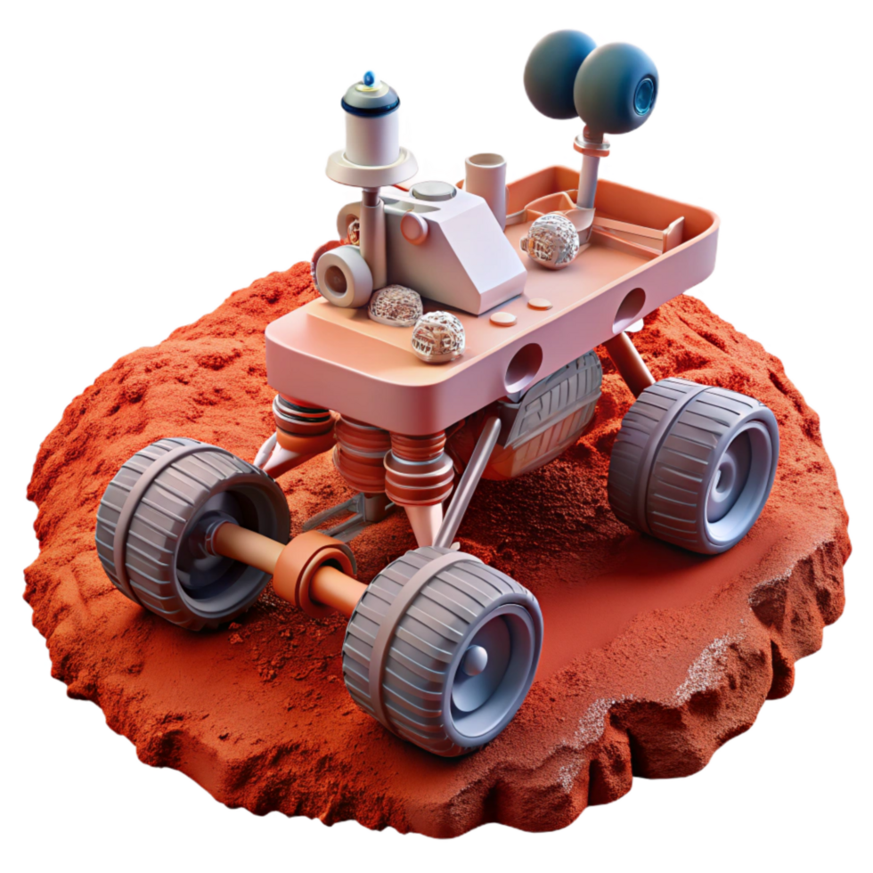 stunning modern Space Rover on Mars Red Dust Transparent Background premium png