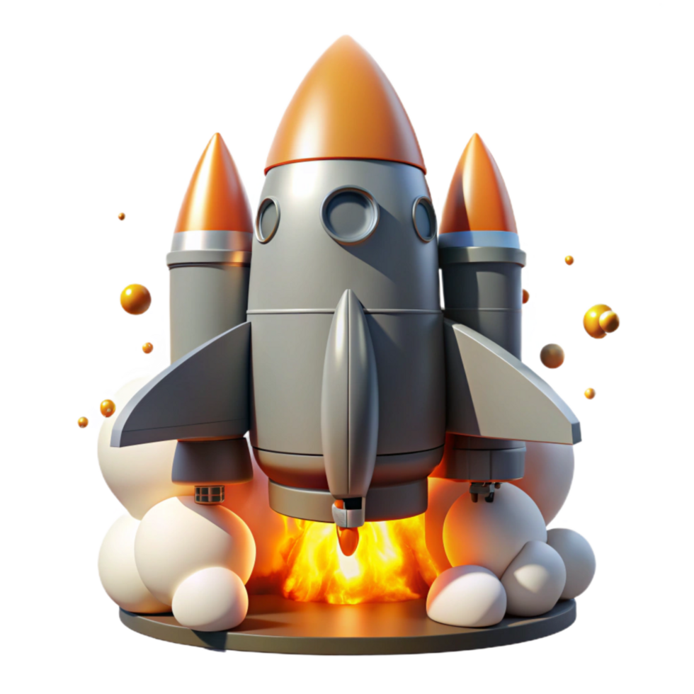 impressive minimalist Space Shuttle External Tank Separation Cutout with Explosions detailed png