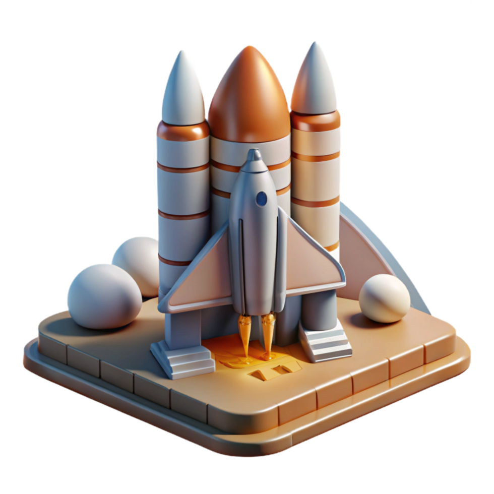 wonderful traditional Space Shuttle Launch Pad Cutout with Ground Crew detailed png