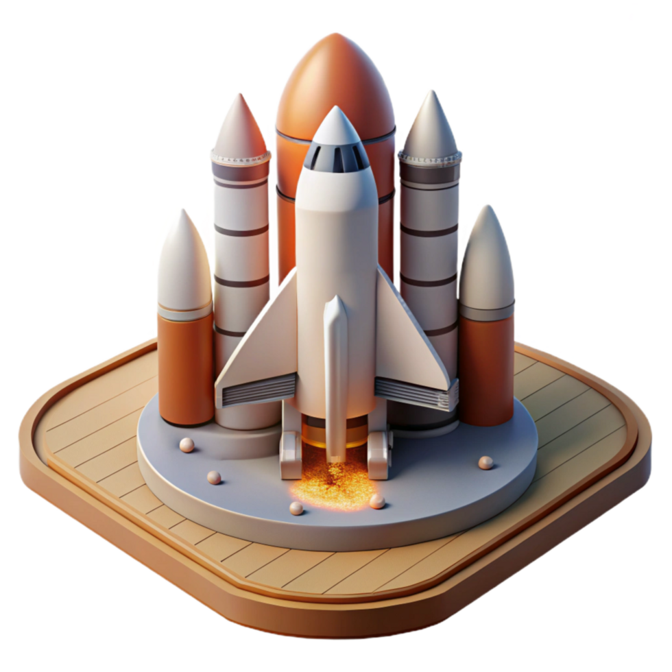 magnificent traditional Space Shuttle Launch Pad Cutout with Ground Crew exclusive png