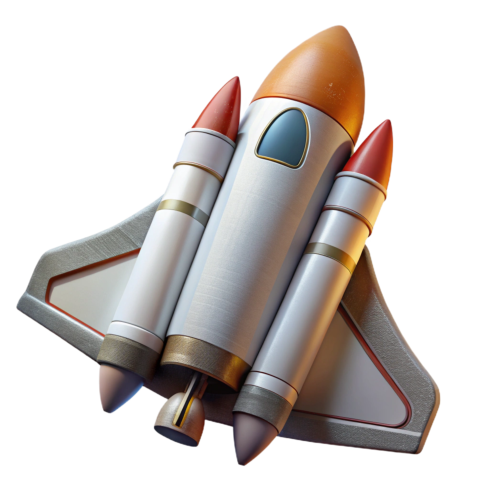serene contemporary Space Shuttle Side View Cutout on Transparent Background genuine png