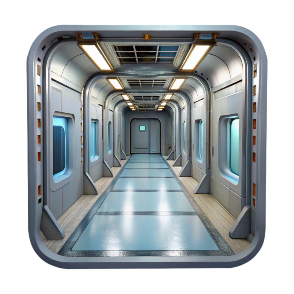 impressive abstract Space Station Interior Corridor Transparent Background genuine png