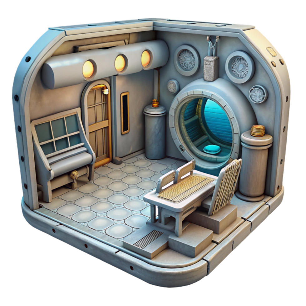 elegant artistic Space Station Interior View Cutout high quality png