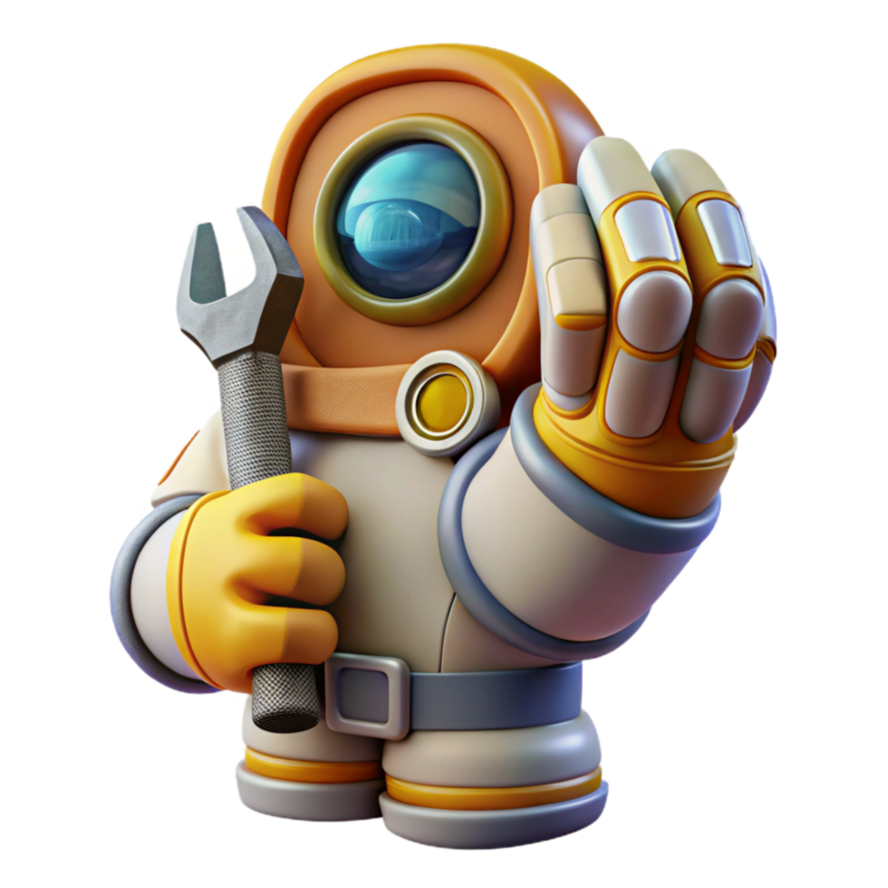 vibrant modern Space Suit Glove Holding Tool Cutout with Detailed Grip png