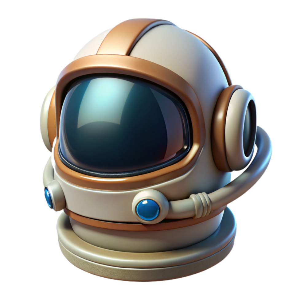 magnificent vintage Space Suit Helmet with Visor Down Cutout on Transparent Background authentic png