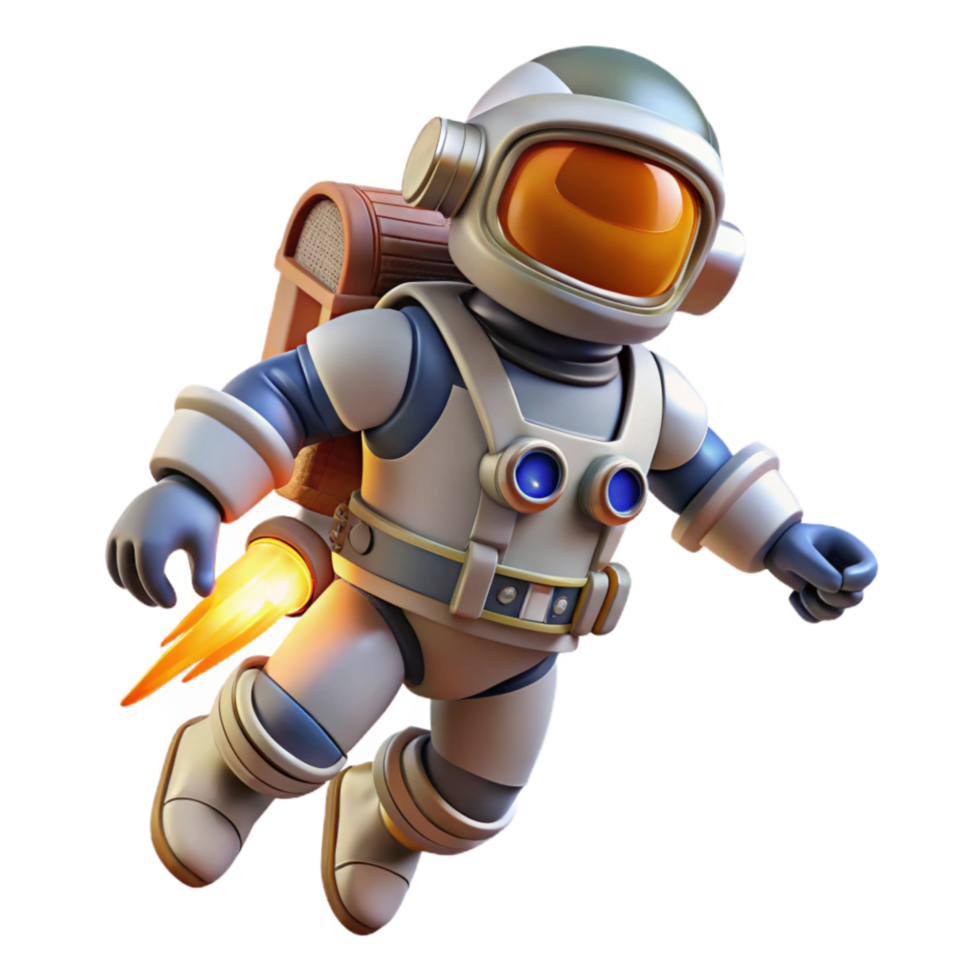 impressive modern Space Suit Jetpack Thrusters Firing Cutout professional png