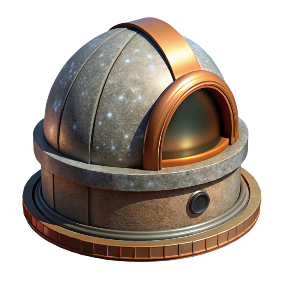 beautiful artistic Space Telescope Dome Open to Sky Isolated premium png