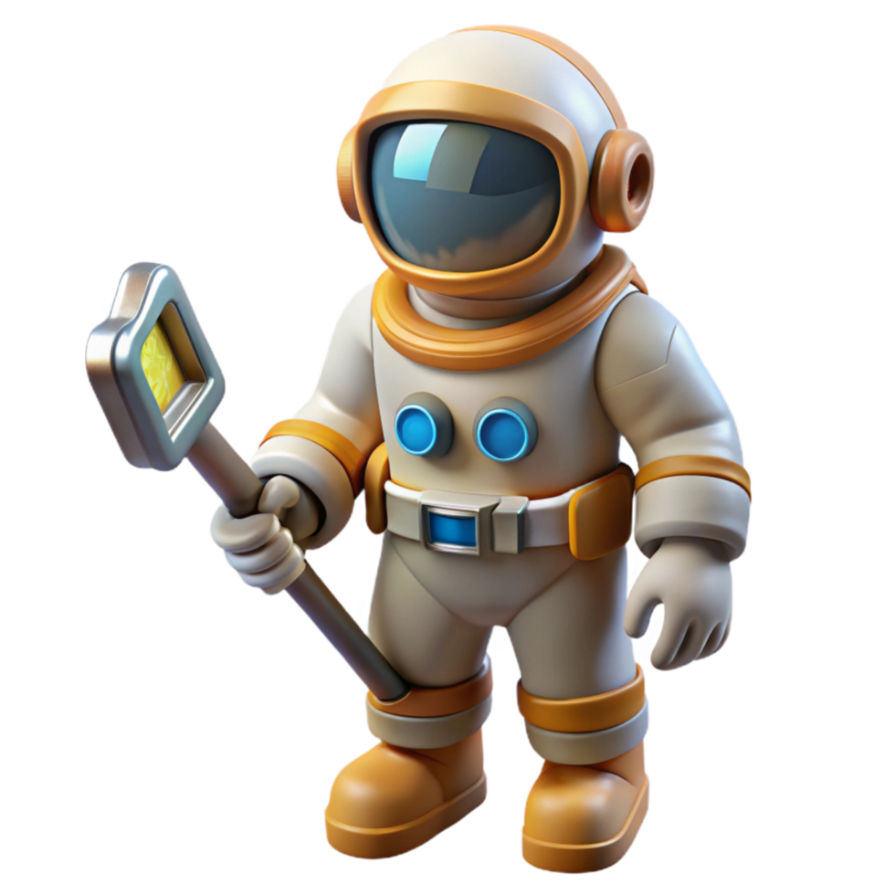 wonderful abstract Spacewalk Astronaut Holding Tool Transparent Background authentic png