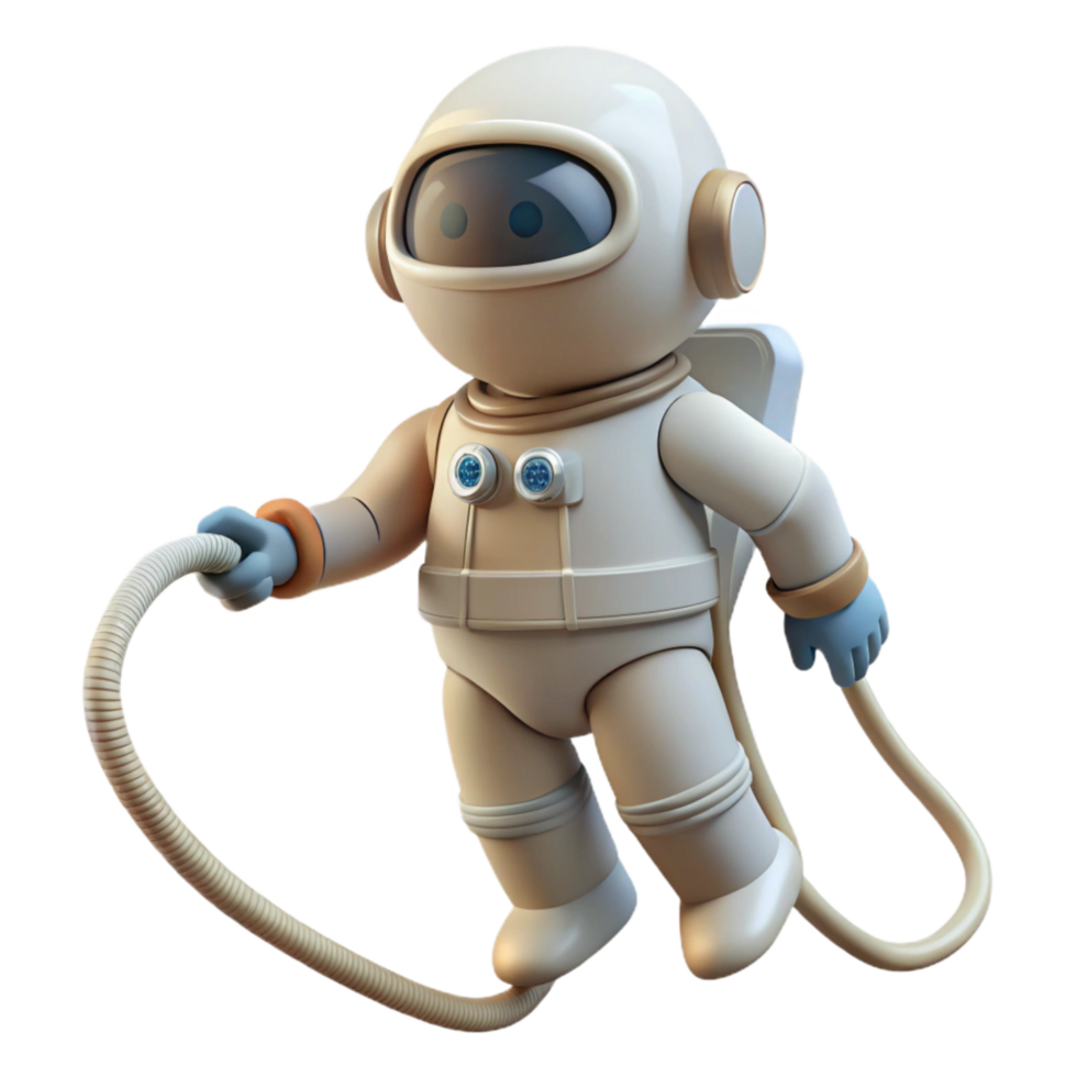 vibrant traditional Spacewalk Astronaut Tethered Figure Isolated original png