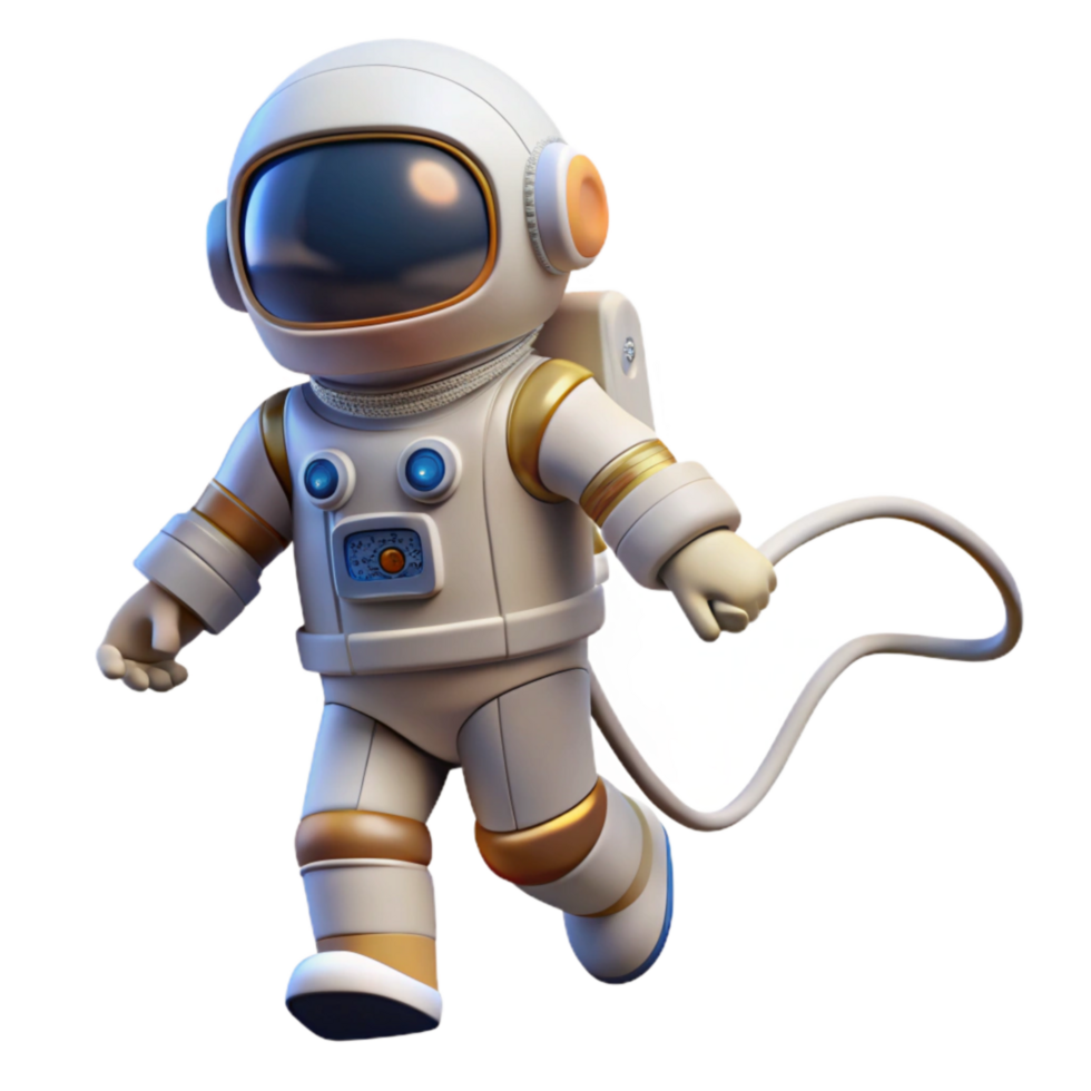 stunning artistic Spacewalk Astronaut Tethered Figure Isolated detailed png
