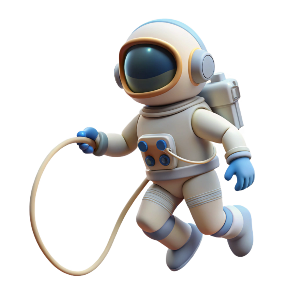 impressive artistic Space Walking Astronaut Cutout with Tether Line genuine png