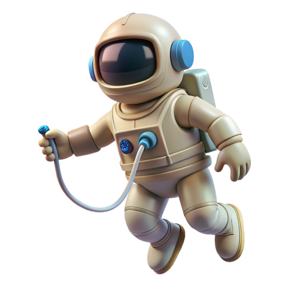 vibrant classic Space Walking Astronaut Cutout with Tether Line professional png