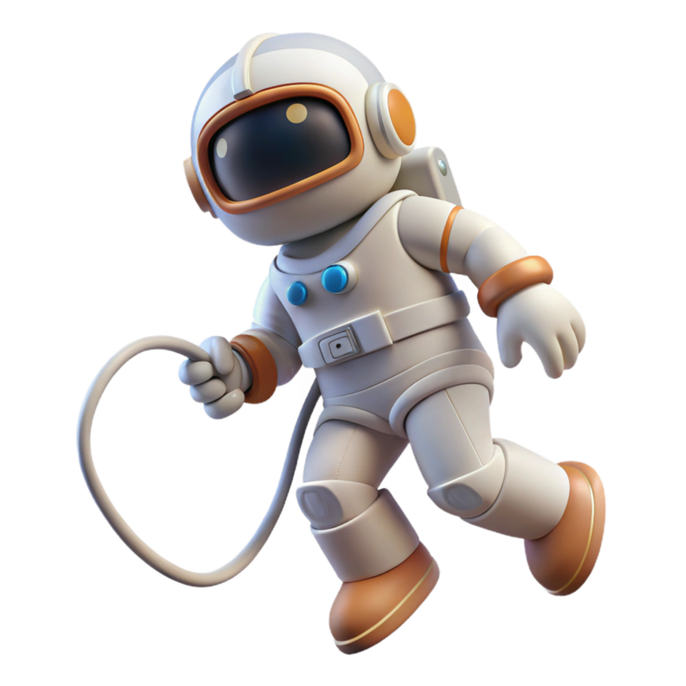 dramatic abstract Space Walking Astronaut Cutout with Tether Line exclusive png