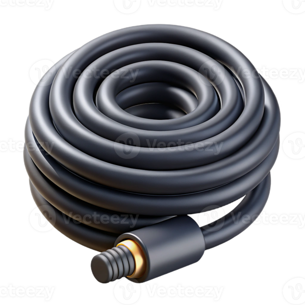 serene classic Speaker Cable Coiled Black Isolated professional png