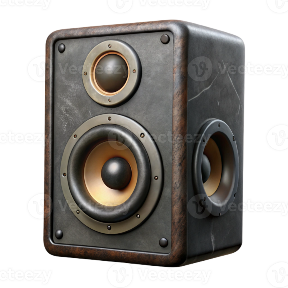 stunning minimalist Speaker System Front View with Detailed Grill Isolated png