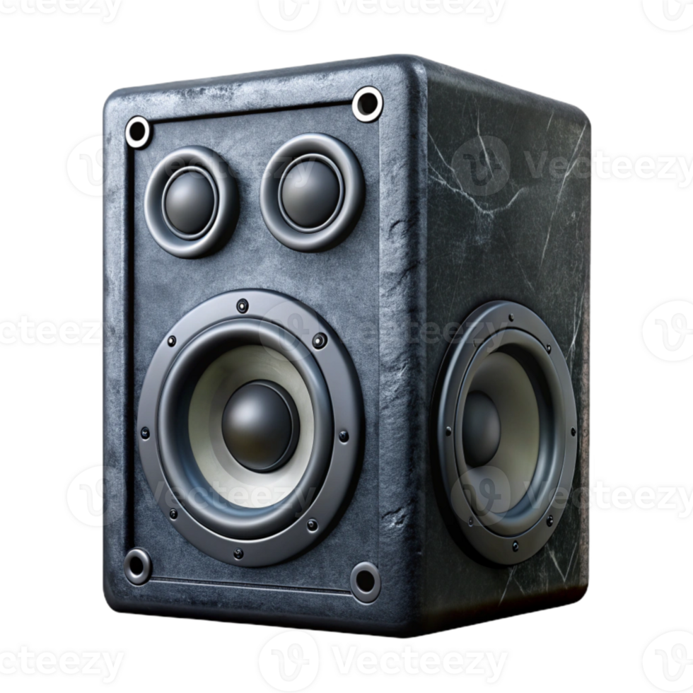 magnificent modern Speaker System Black Finish Cutout Transparent Background authentic png