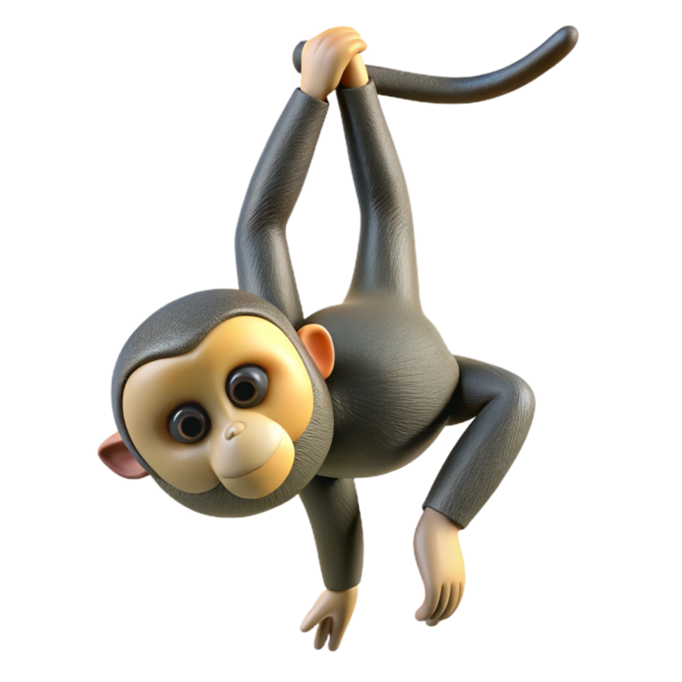 impressive rustic Spider Monkey Hanging Upside Down Transparent Cutout genuine png