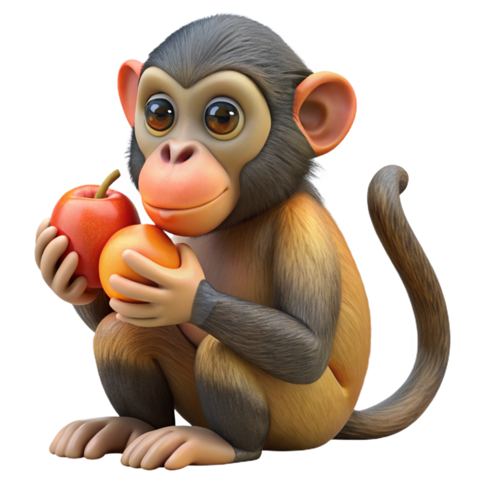 wonderful abstract Spider Monkey Eating Fruit Isolated Cutout authentic png