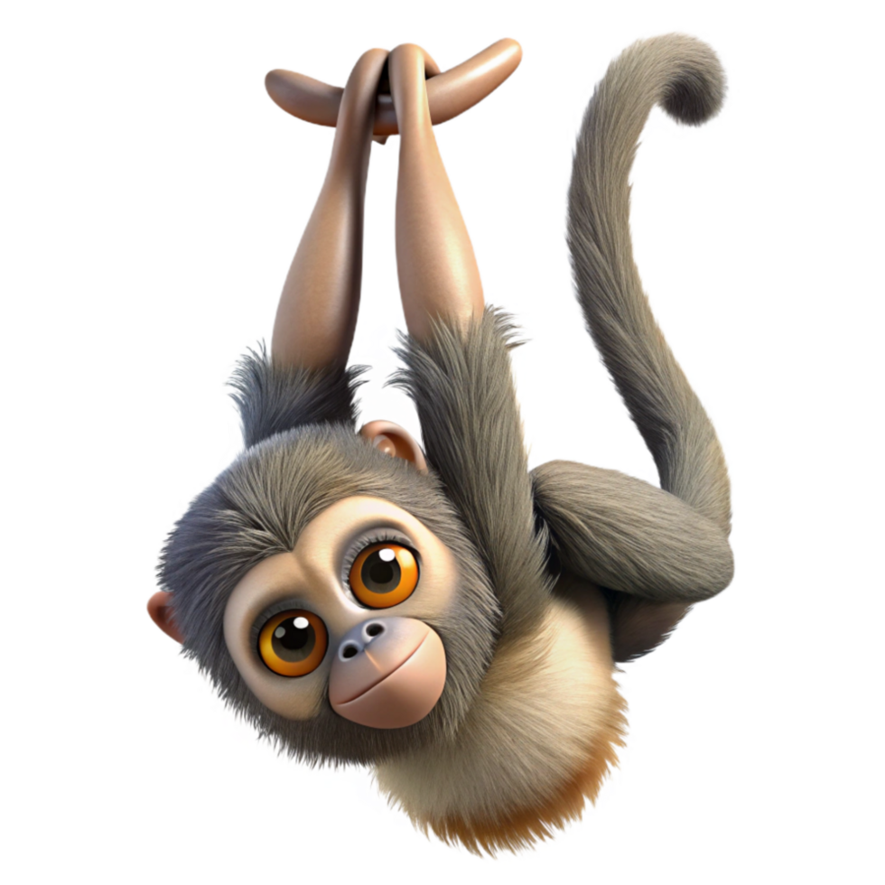 stunning abstract Spider Monkey Hanging Upside Down Transparent Cutout genuine png