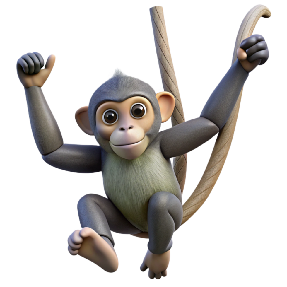vibrant classic Spider Monkey Swinging Through Trees Transparent Background original png