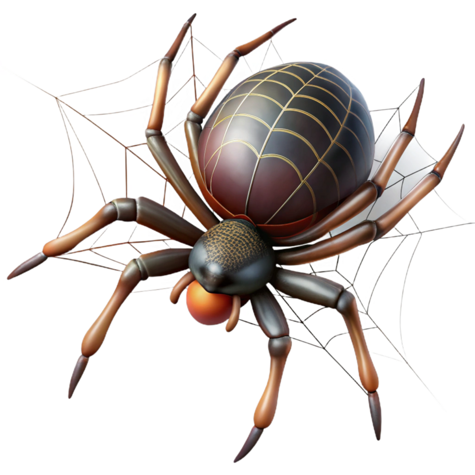 beautiful classic Spider Spinning Web Transparent Background premium png
