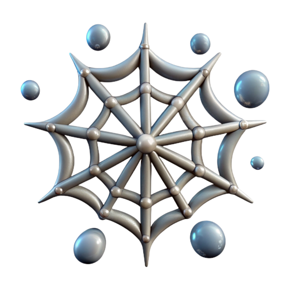 stunning minimalist Spider Web with Dew Drops Transparent Background Cutout high resolution png