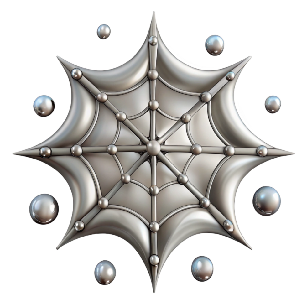 serene rustic Spider Web with Dew Drops Transparent Background Cutout high quality png