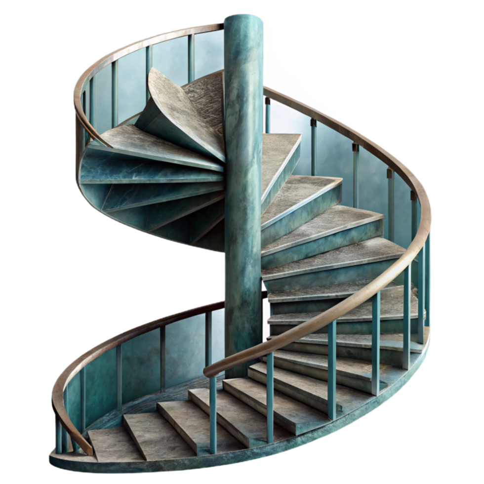 elegant rustic Spiral Staircase Modern Design Isolated Element exclusive png