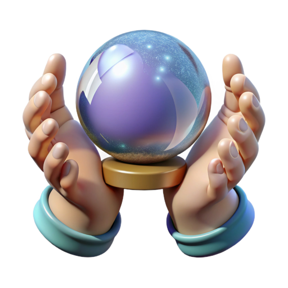 vibrant traditional Spiritual Hands Holding Crystal Ball Cutout high resolution png