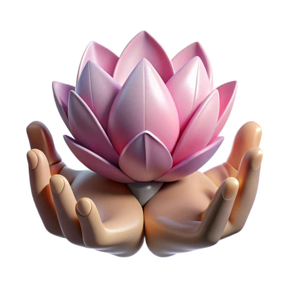 stunning creative Spiritual Hands Holding Lotus Flower Cutout genuine png