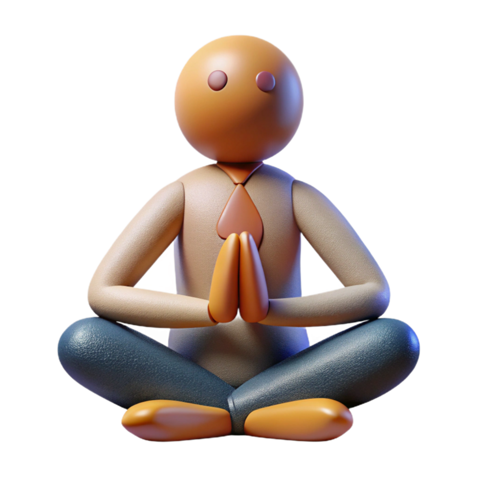 magnificent rustic Spiritual Health Icon with Meditation Pose Isolated Cutout detailed png