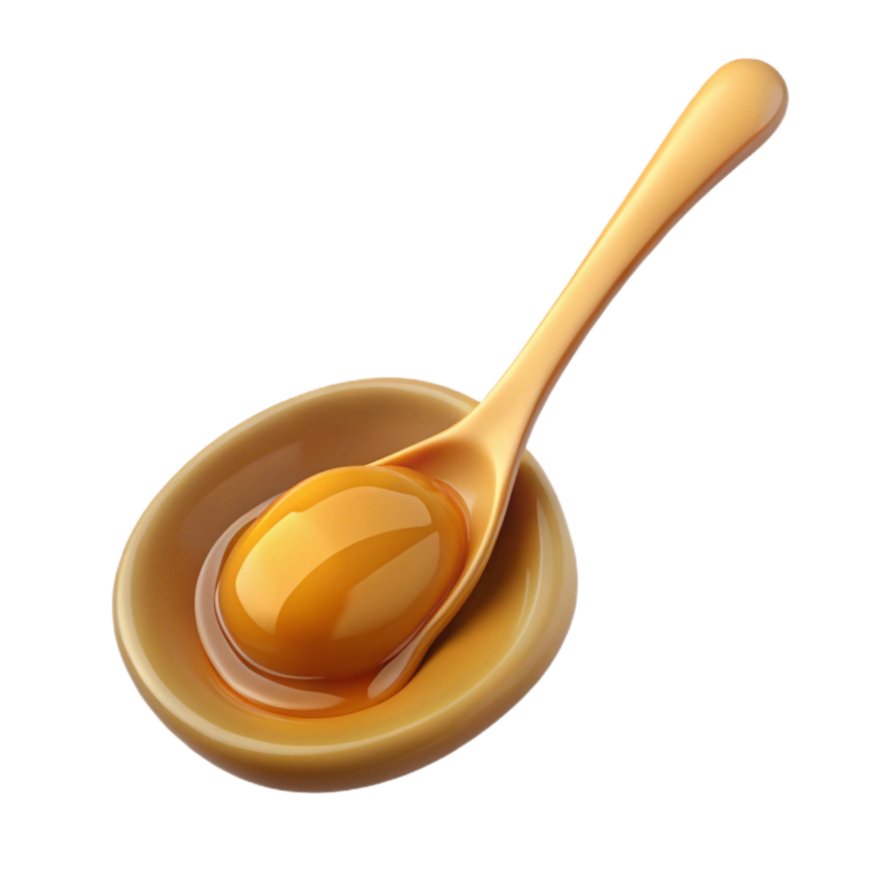 serene minimalist Spoonful of Honey Dripping Isolated Cutout authentic png