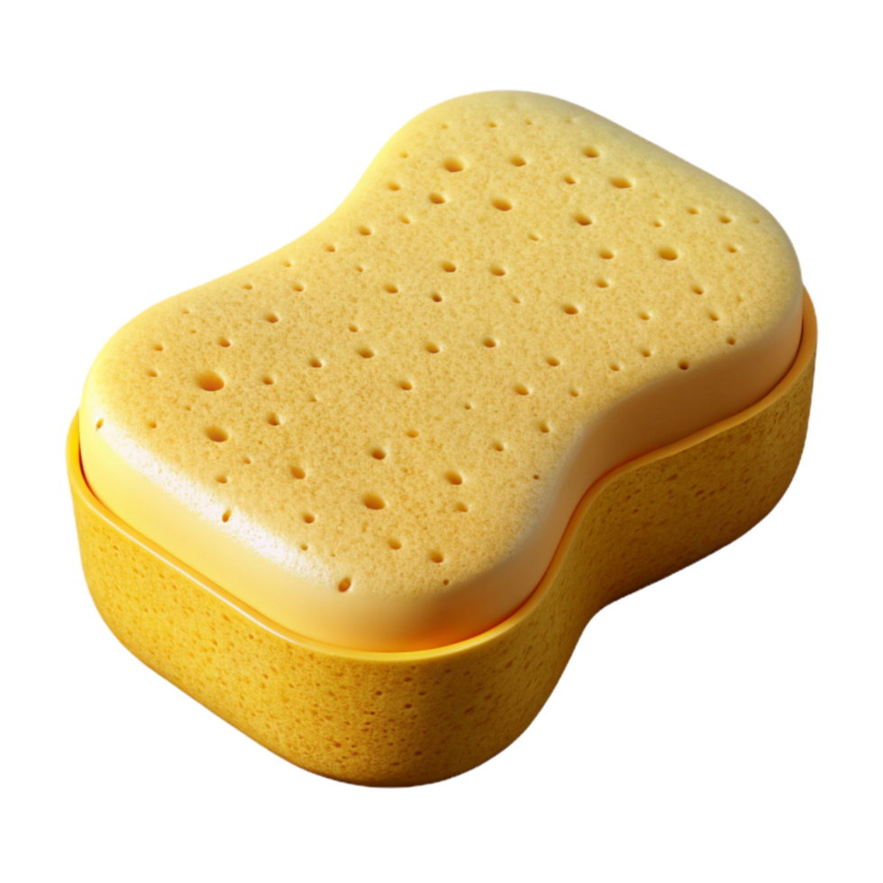 serene contemporary Sponge Yellow Cleaning Isolated high resolution png