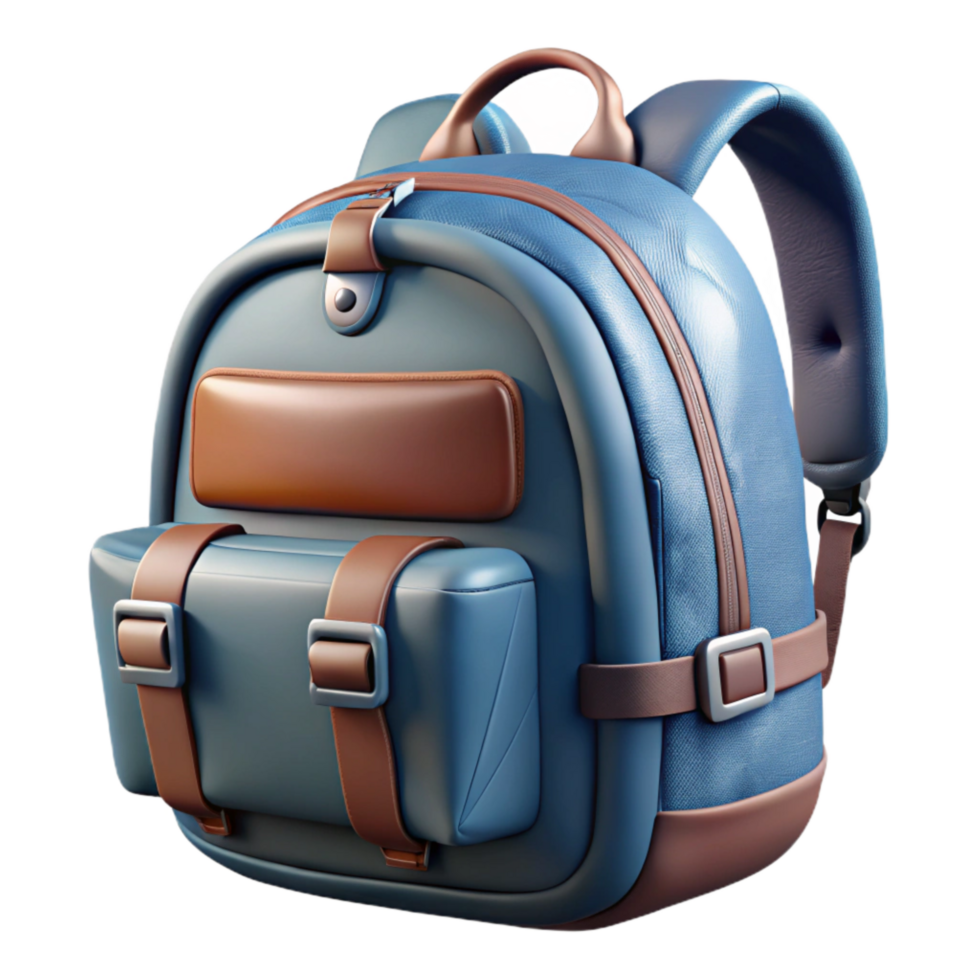 wonderful rustic Sports Backpack Front View Empty Transparent Background genuine png
