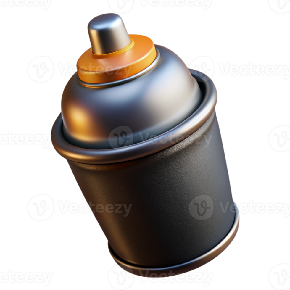 extraordinary rustic Spray Paint Cap Close Up Black Transparent Background high quality png
